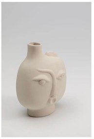 Béžová keramická ručne maľovaná váza Spherical Face – Kare Design