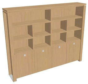 Vysoká skriňa Verno+ 260 x 46 x 210 cm, s regálom, dub svetlý