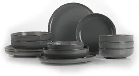 Jedálna súprava 12 ks sivá/porcelán