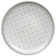 Porcelánový talíř mělký, Thun, Tom, Šedé puntíky, 26 cm