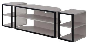 Súprava TV stolíka + 2 bočné stolíky Houseland Echo mocha/čierna