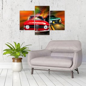 Obraz - Retro závodné autá (90x60 cm)
