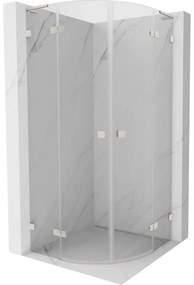 Mexen Lunar, L výklopný polkruhový sprchový kút 70 x 70 cm, 8mm číre sklo, oceľový profil, 833L-070L-070P-97-00