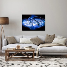 Modrý abstraktný obraz (70x50 cm)