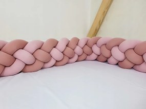 Vulpi Mantinel do postieľky Vrkoč 350 cm XL Farba: ružová-staroružová