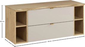 Comad Kúpeľňová skrinka pod umývadlo na dosku set Dalia Cashmere 120 kašmír/dub cremona