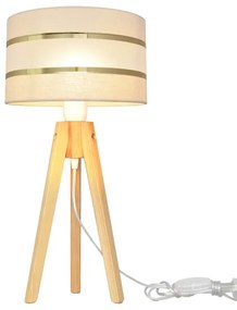 Stolná lampa HELEN 1xE27/15W/230V krémová/zlatá/borovica
