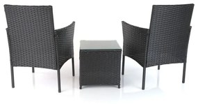 Záhradný balkónový set Nilo - 2 miesta, čierna