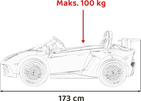 Ramiz Lamborghini Aventador SV na batérie pre 2 deti Červená + Bezkartáčový motor + Nafukovacie kolesá + LED audio