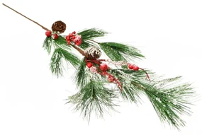 Umelá vetvička borovica s dekoráciou, 75 cm