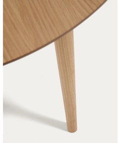 Okrúhly rozkladací jedálenský stôl v dekore duba v prírodnej farbe ø 90 cm Oqui – Kave Home