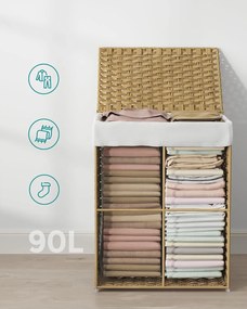 Ručne tkaný kôš na bielizeň 90 l SONGMICS LCB51NL