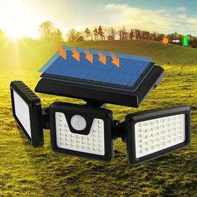 Nástěnná solární LED lampa Vrena černá