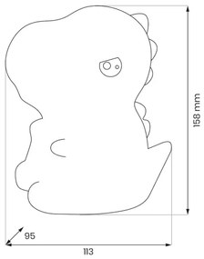 LED RGBW Stmievateľné nabíjateľné detské nočné svetlo DINO LED/1W/5V 1200 mAh