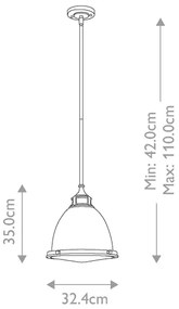 Hinkley HK-AMELIA-P-M-HB - Luster na tyči AMELIA 1xE27/60W/230V mosadz