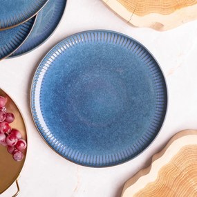 Altom Porcelánový plytký tanier Reactive Stripes modrá, 26 cm