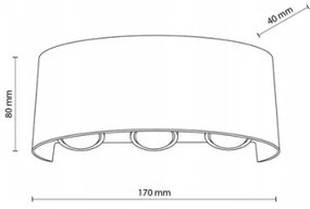 LED Vonkajšie nástenné svietidlo ARROW 6xLED/1W/230V IP54 čierna