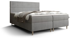 Manželská posteľ  Boxspring 140 cm Flu (sivá) (s matracom a úložným priestorom). Akcia -20%. Vlastná spoľahlivá doprava až k Vám domov. 1046538