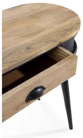 Čierny/v prírodnej farbe konzolový stolík 38x90 cm Delhi – MOME