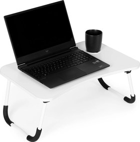 Stojan na notebook skladací nočný stolík 60x40 cm biely ModernHome