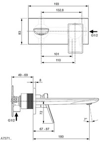 Ideal Standard Conca - Umývadlová batéria pod omietku, chróm A7371AA