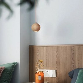 Závesný luster na lanku 1xGU10/10W/230V, priemer 11 cm, masív/jaseň