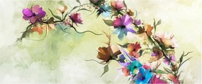 Obraz - Maľba kvetu (120x50 cm)