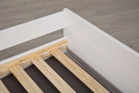 Rozkladacia posteľ z masívu 90x200cm Tulip - biela