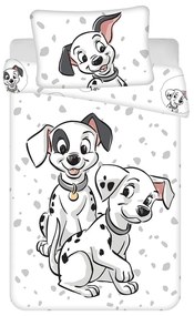 Biele bavlnené detské obliečky do postieľky 100x135 cm 101 Dalmatians – Jerry Fabrics