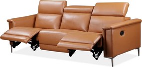 Hnedá pohovka z imitácie kože 222 cm Lund – Støraa