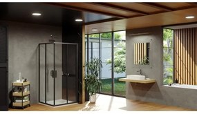 Ravak X1LM70300Z1 - Rohový štvordielny sprchový kút BLIX SLIM 90x90 cm čierny