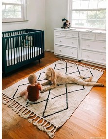 Krémový prateľný ručne tkaný bavlnený koberec 140x200 cm Bereber Beige – Lorena Canals