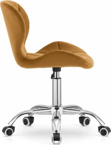 Horčicové kancelárske kreslo AVOLA VELVET