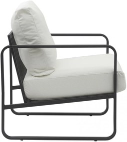 Design-Shop Kreslo Manea - koženka / kov - Biela