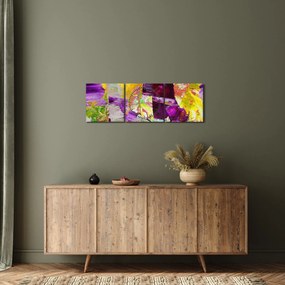 Obraz abstrakcie - maľba (s hodinami) (90x30 cm)