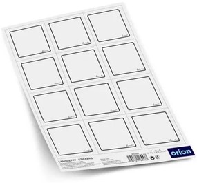 Orion Samolepky na dózy WHITELINE štvorec biela 2 x 12 ks