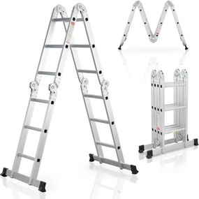 Hliníkový skladací rebrík 3,6 m, 4 dielny, 6 priečok, 150 kg