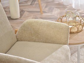 Relaxačné kreslo Laopas (béžová + dub). Akcia -20%. Vlastná spoľahlivá doprava až k Vám domov. 1135856