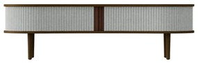 Sivo-hnedý TV stolík v dekore duba 140x40 cm Audacious – UMAGE