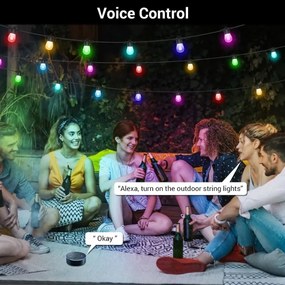 Immax NEO 07900L -LED RGB+CCT Stm. reťaz 15xLED/1W/230V 15m Wi-Fi Tuya IP65+DO