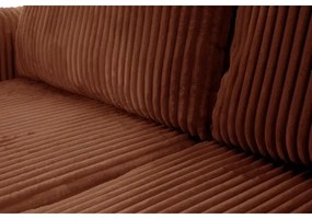 Univerzálna rozkladacia rohová sedacia súprava do tvaru L s úložným priestorom FRIDA, hnedá