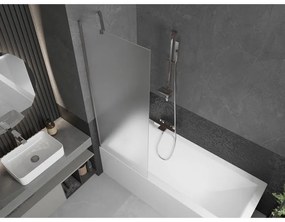 Mexen Next, vaňová zástena 1-krídlová 70 x 150 cm, fixné krídlo, 6 mm námraza sklo, chrómový profil, 895-070-000-00-30-01