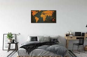 Obraz canvas gold mapa 125x50 cm