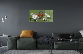 Sklenený obraz Kvety farebné papagáj 140x70 cm