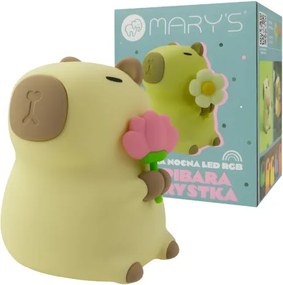 Bezdrôtové LED nočné svetlo capybara florist RGB - teplá biela