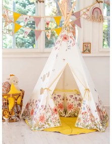 Detský stan teepee s hracou podložkou Wildflowers - Moi Mili