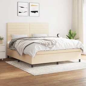 Posteľný rám boxspring s matracom krémový 180x200 cm látka 3141878