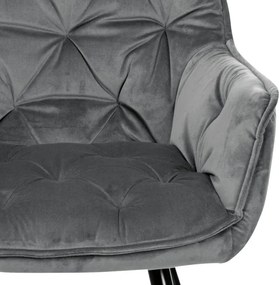 Jedálenská stolička zamatová, sivá DCH-421 GREY4