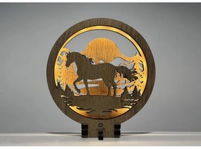 Li-Go 23598/DUB2 - LED stmievateľná stolná dekorácia LED/12W/230V 20x22 cm dub