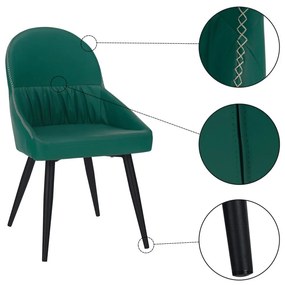 Tempo Kondela Jedálenská stolička, ekokoža zelená/kov, KALINA